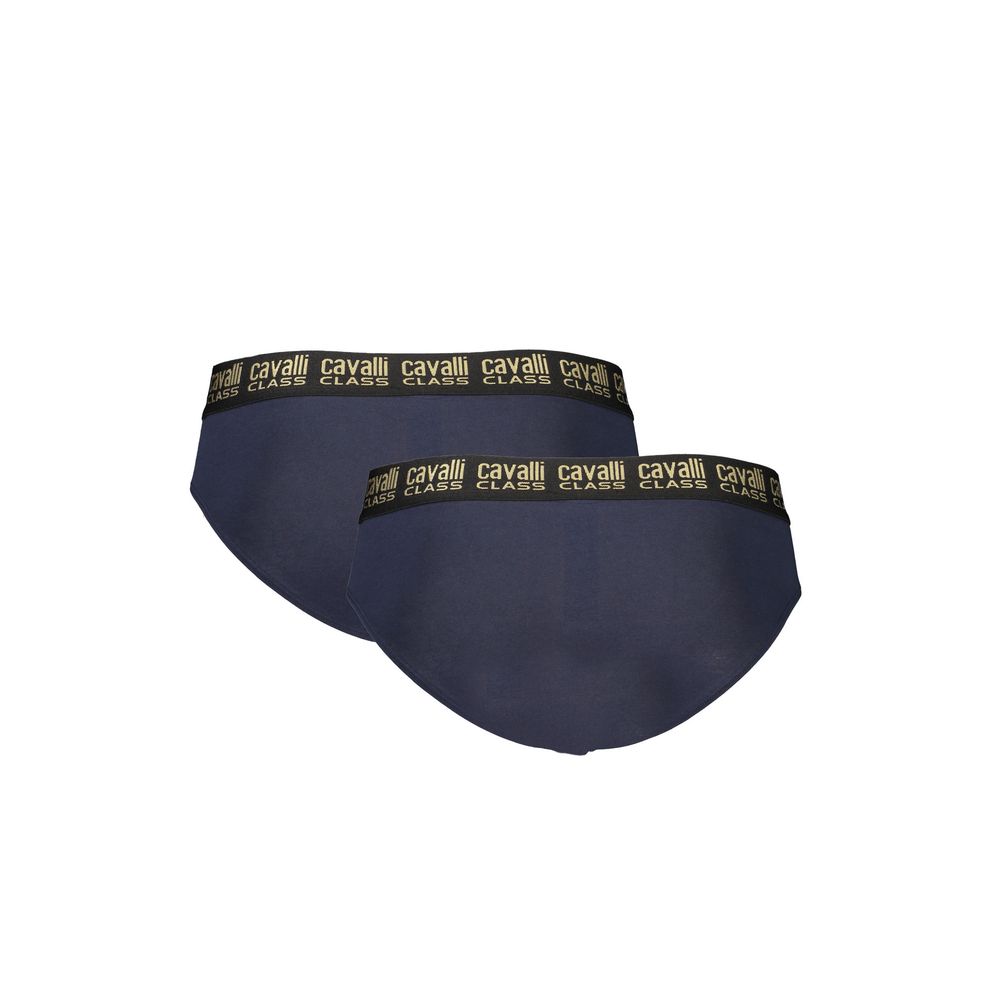 Cavalli Class Blue Cotton Men's Underwear Bi-Pack Slip