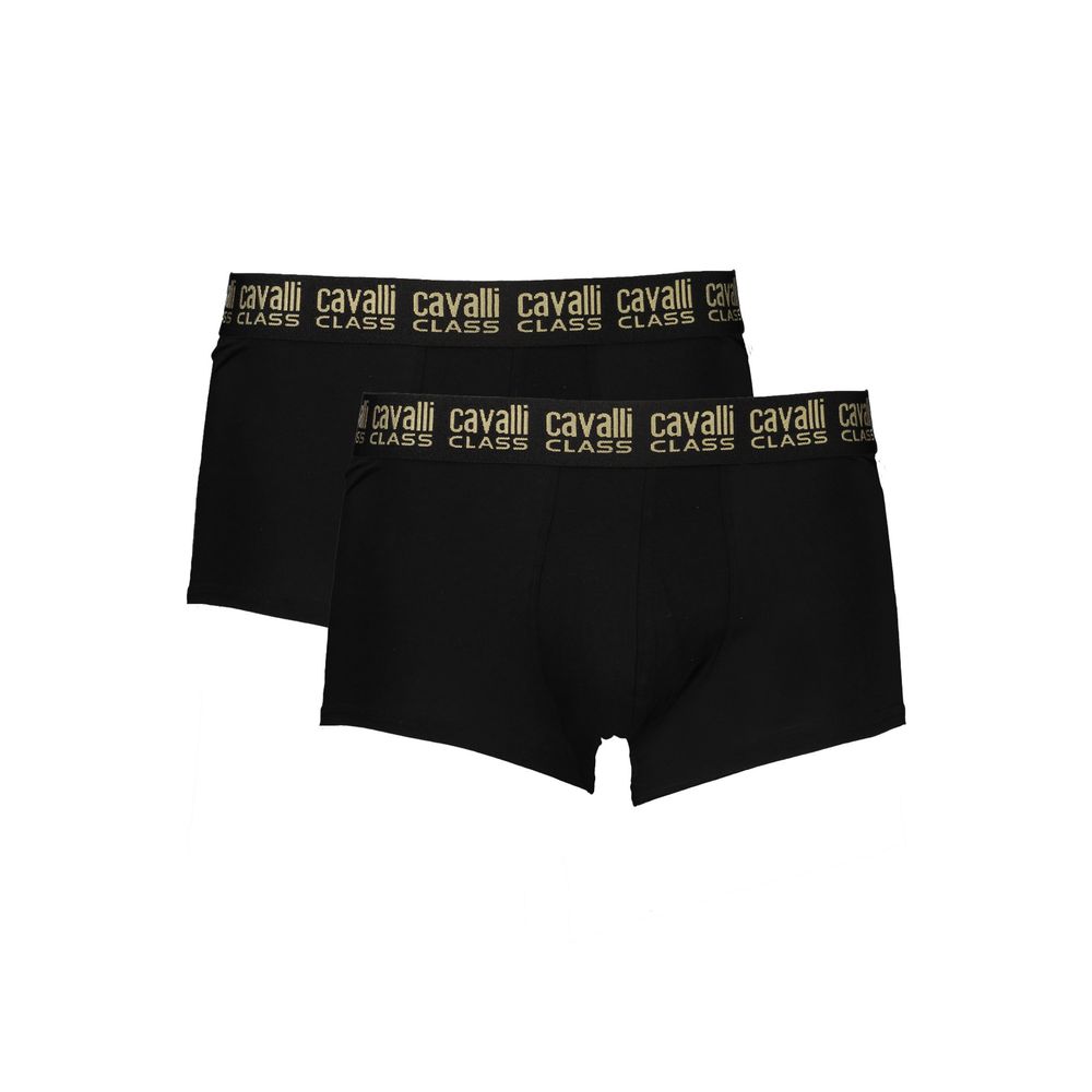 Cavalli Class Black Cotton Men Boxer Briefs