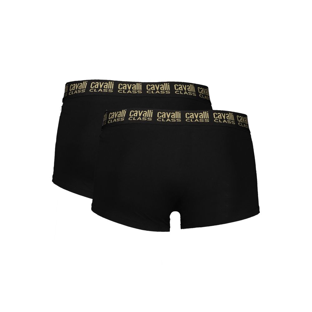 Cavalli Class Black Cotton Men Boxer Briefs