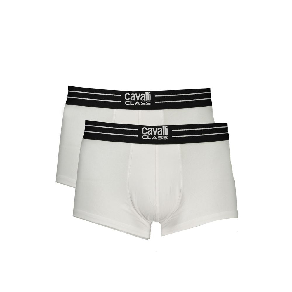 Cavalli Class White Cotton Men Boxer Bi-Pack