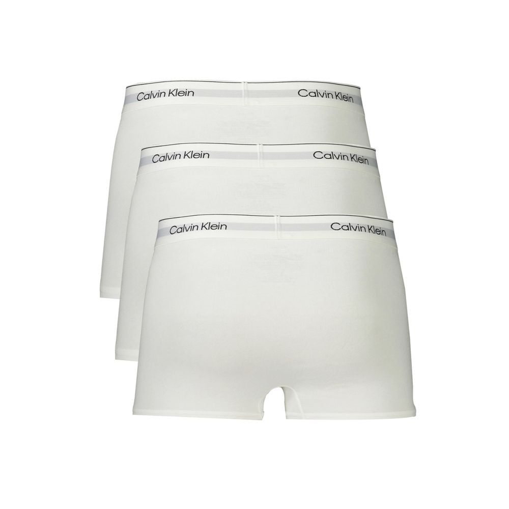 Calvin Klein White Cotton Men Boxer Briefs - Tri-Pack
