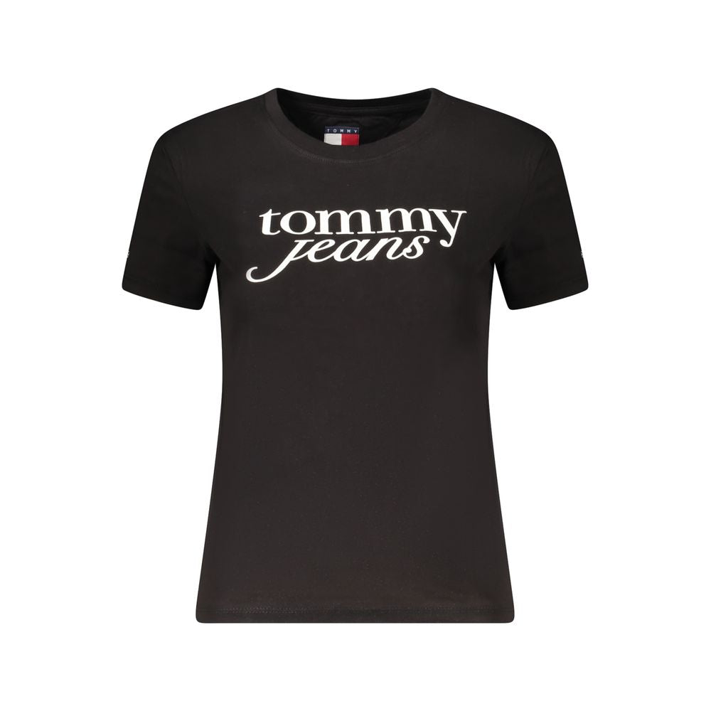 Tommy Hilfiger Black Cotton Wide Neck T-Shirt