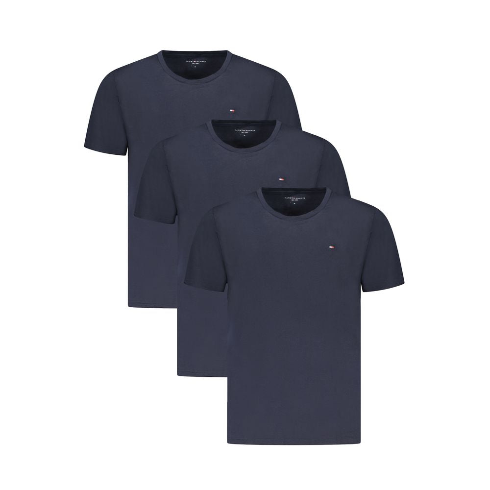 Tommy Hilfiger Blue Cotton T-Shirt - Tri-Pack Essentials