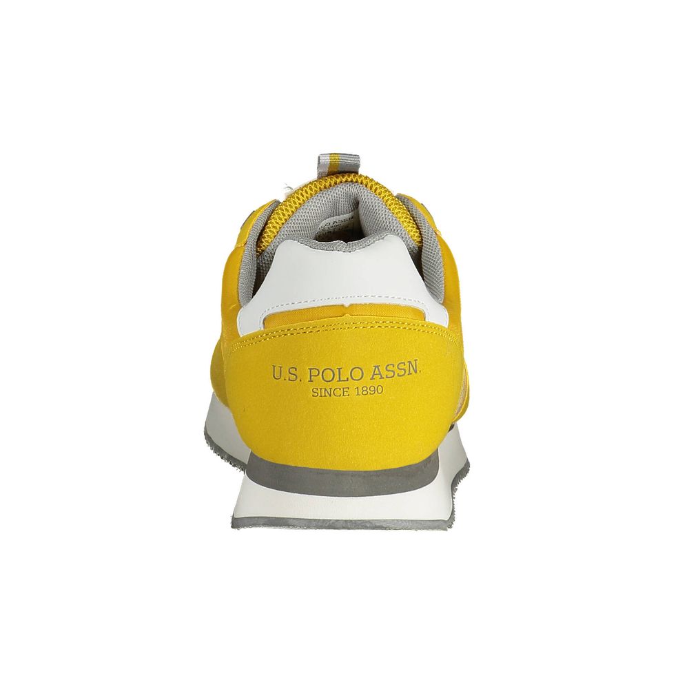 Mario Valentino Yellow Leather Backpack with Gold Accents