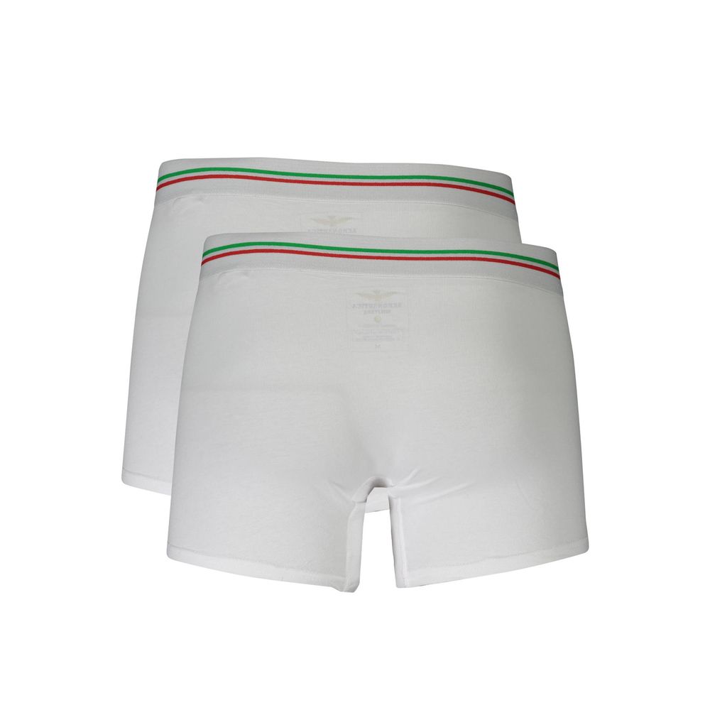 Aeronautica Militare White Cotton Men Boxer - Bi-Pack