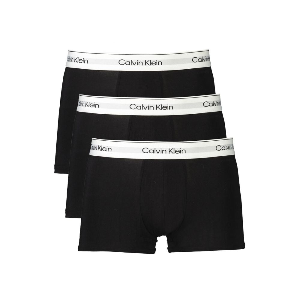 Calvin Klein Black Cotton Men Boxer Short Tri-Pack