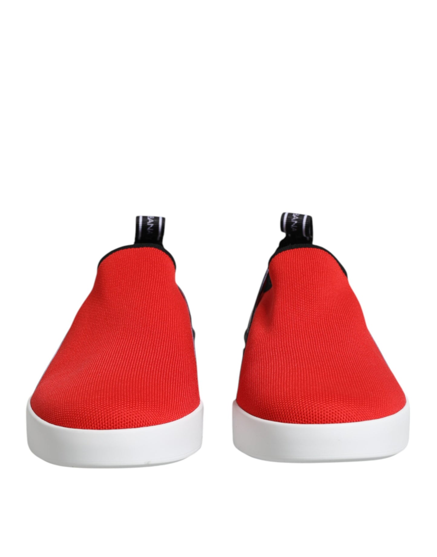 Dolce & Gabbana Red Logo Low Top Slip On Men Sneakers