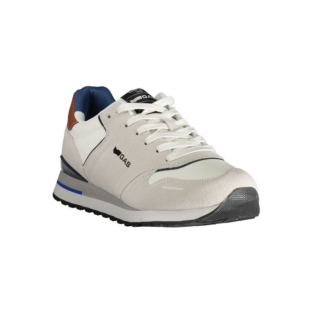 Gas White Polyester Men Sneaker - ALBA MIX