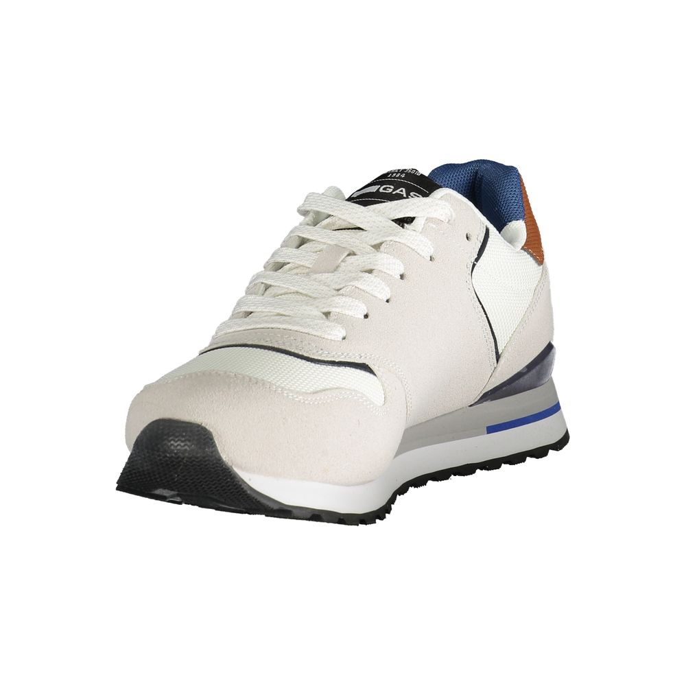Gas White Polyester Men Sneaker - ALBA MIX