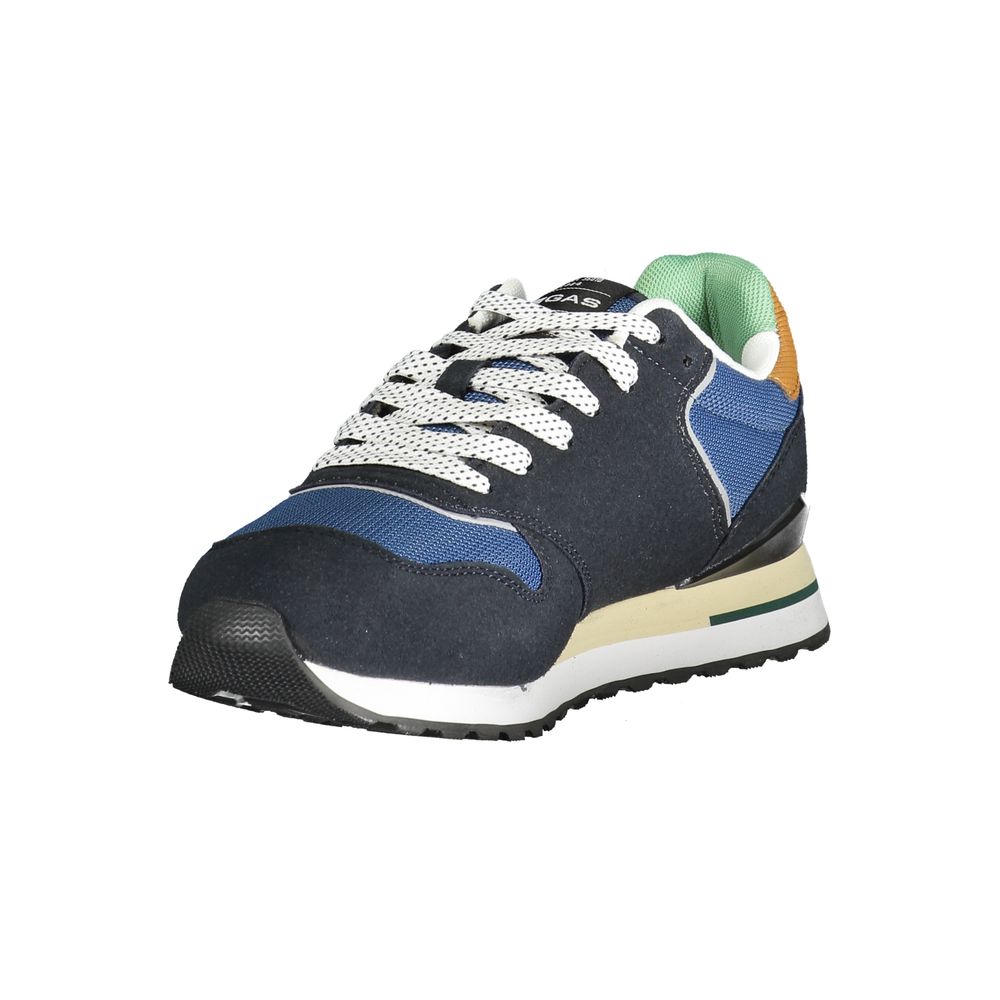 Gas Blue Polyester Men Sneaker - ALBA MIX
