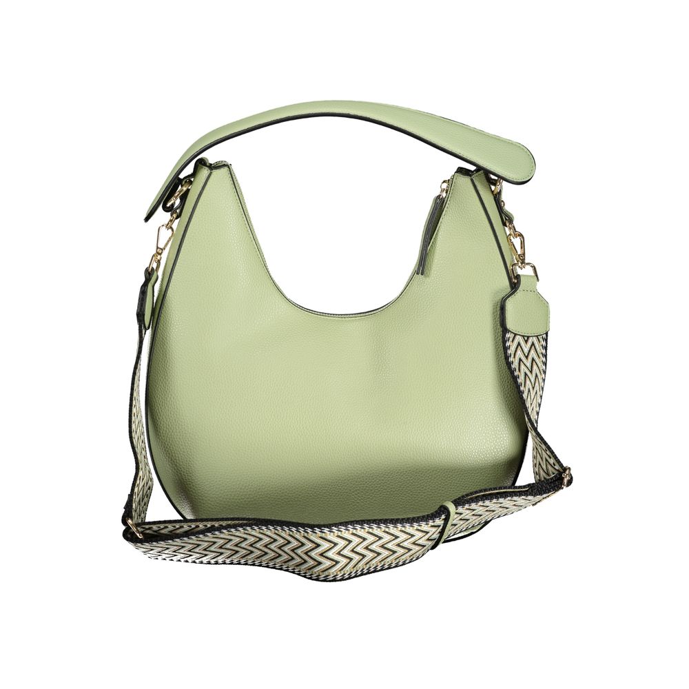 Mario Valentino Green Faux Leather Handbag with Elegant Logo