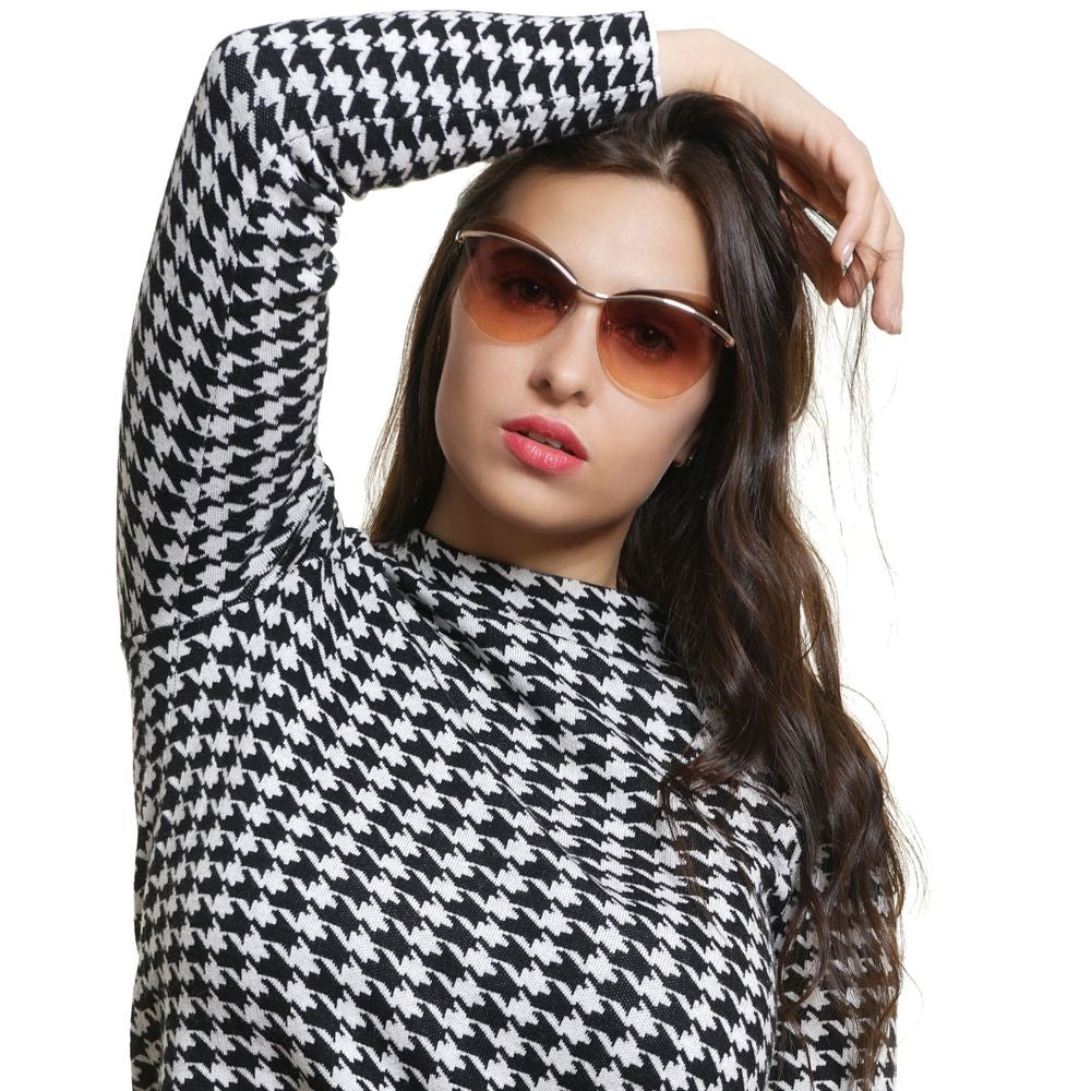 Emilio Pucci Women’s Sunglasses – Gold Cat Eye Frame with Rose Gradient Lenses, 59mm