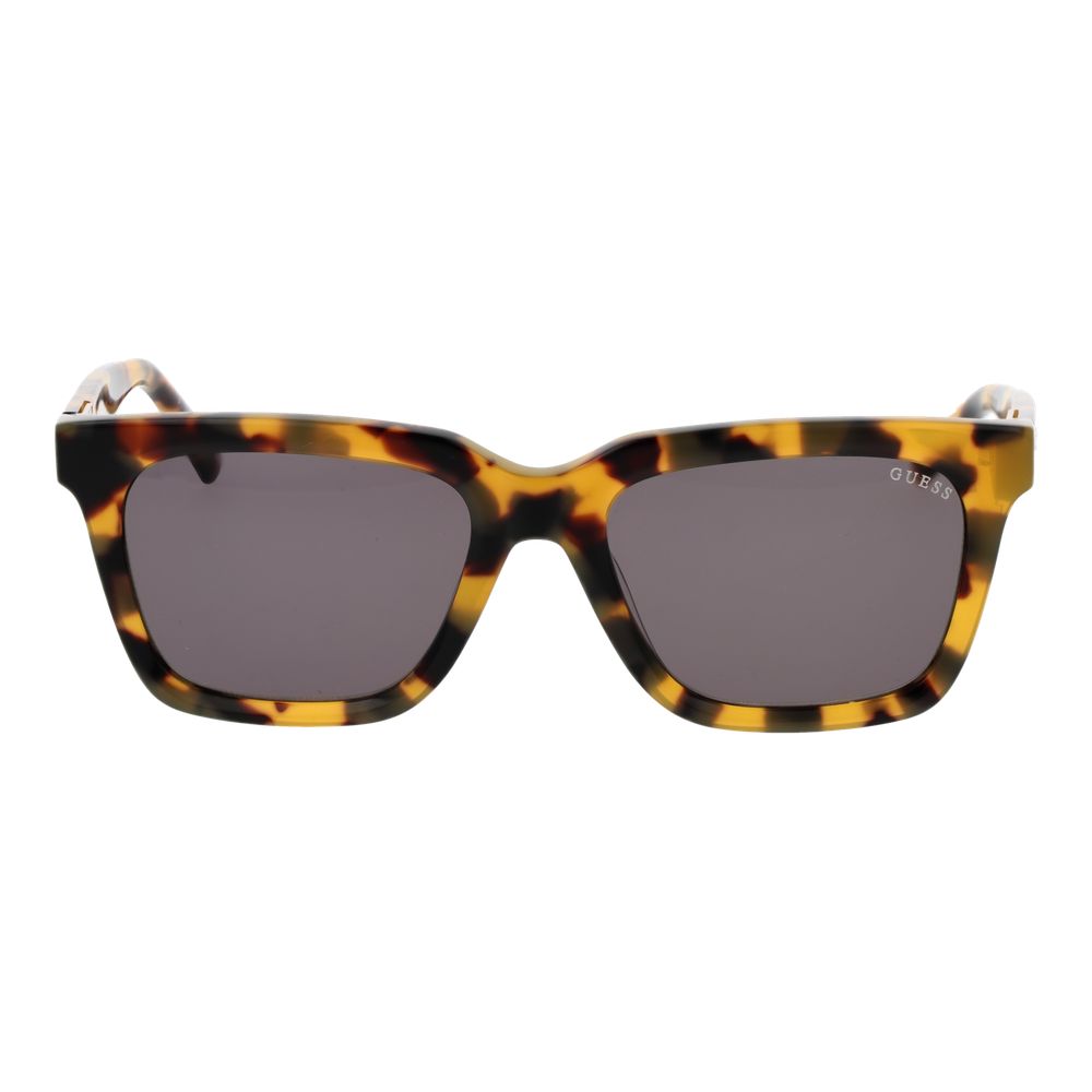 GUESS Men’s Sunglasses – Yellow Rectangle Frame with Green Lenses, 53mm