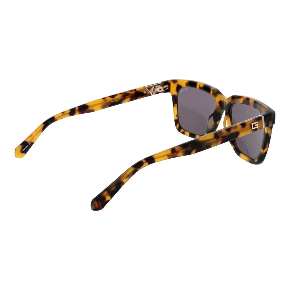 GUESS Men’s Sunglasses – Yellow Rectangle Frame with Green Lenses, 53mm