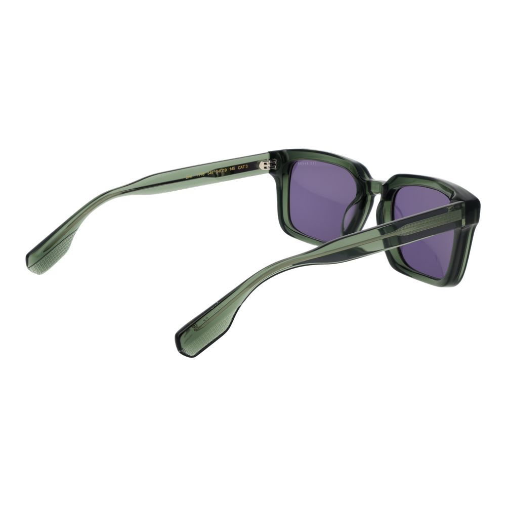 Ted Baker Men’s Sunglasses – Green Square Frame with Purple Lenses, 54mm