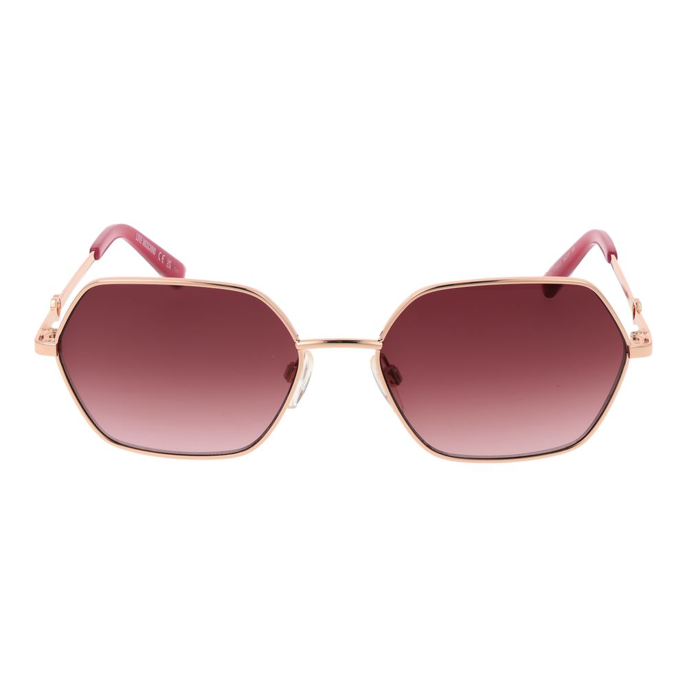 Love Moschino Women’s Sunglasses – Rose Gold Square Frame with Rose Gradient Lenses, 56mm