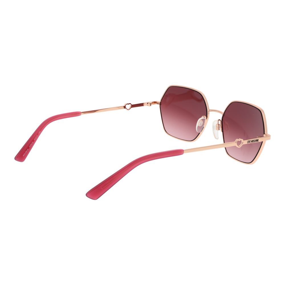 Love Moschino Women’s Sunglasses – Rose Gold Square Frame with Rose Gradient Lenses, 56mm