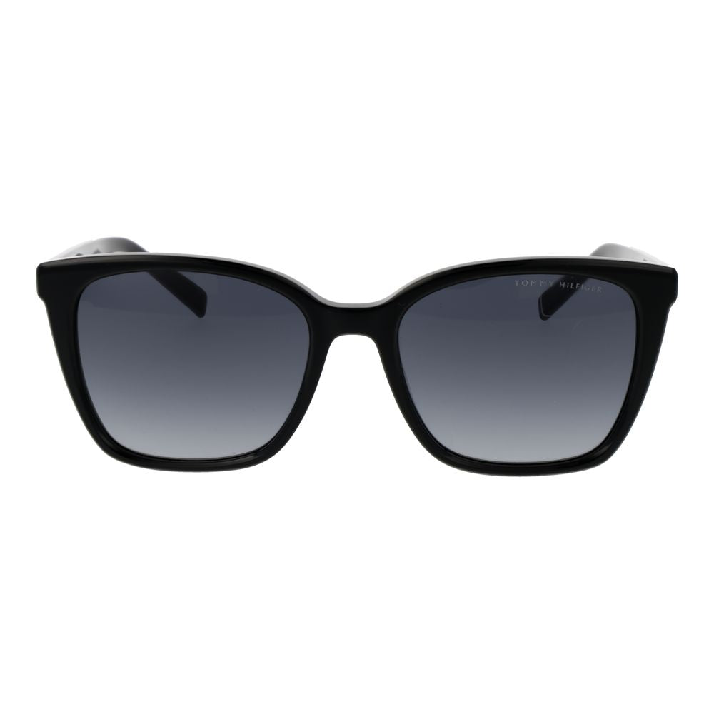 Tommy Hilfiger Women’s Sunglasses – Black Rectangle Frame with Grey Gradient Lenses, 54mm