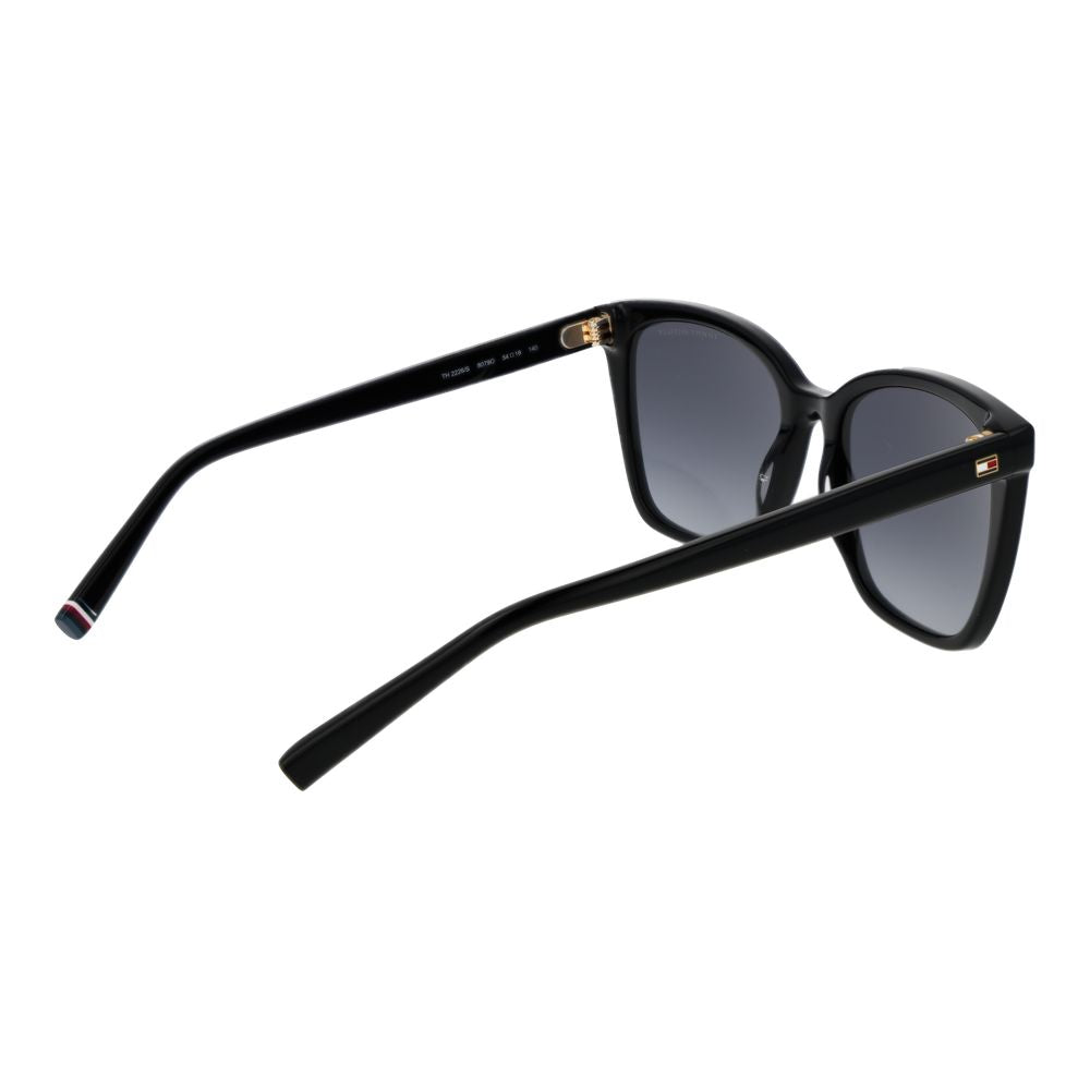 Tommy Hilfiger Women’s Sunglasses – Black Rectangle Frame with Grey Gradient Lenses, 54mm