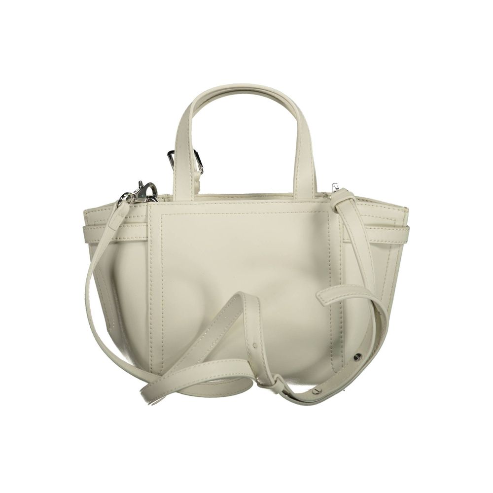 Calvin Klein White Polyester Handbag: Effortless Style and Functionality