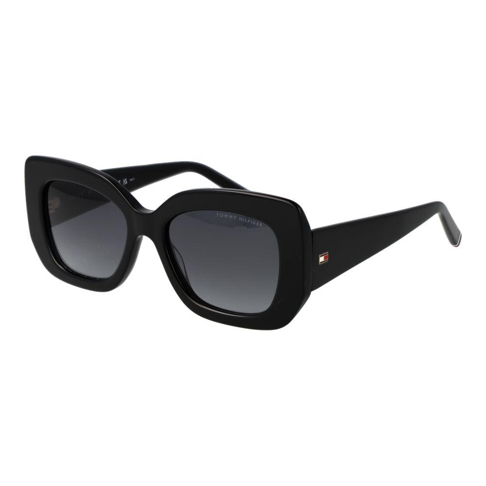 Tommy Hilfiger Women’s Sunglasses – Black Full-Rim Frame with Grey Gradient Lenses, 52mm