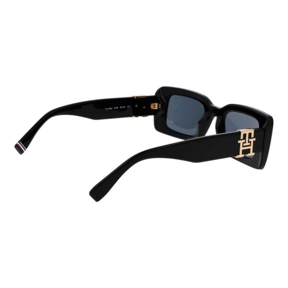 Tommy Hilfiger Women’s Sunglasses – Black Rectangle Frame with Grey Lenses, 50mm