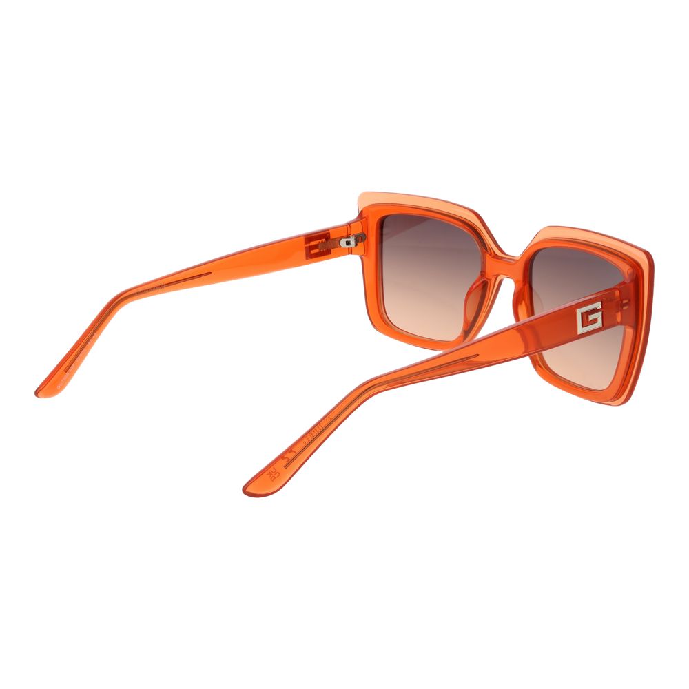 GUESS Women's Sunglasses – Orange Square Frame with Brown Gradient Lenses, 52mm