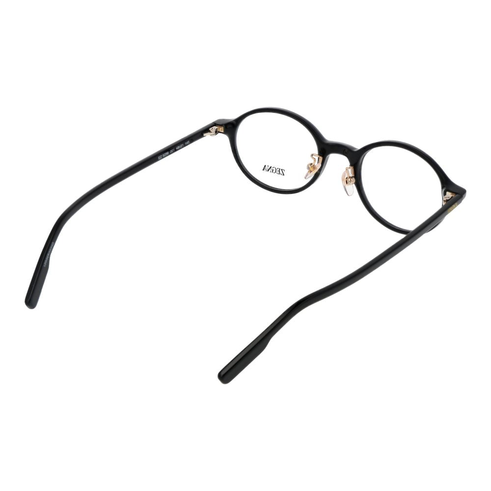 Ermenegildo Zegna Men’s Optical Glasses – Black Round Frame, 48mm