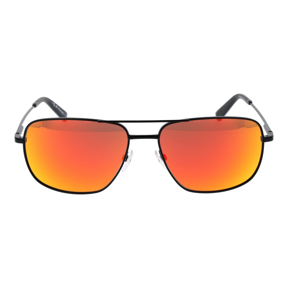 BMW Motorsport Men’s Sunglasses – Black Aviator Frame with Grey Mirrored Lenses, 59mm