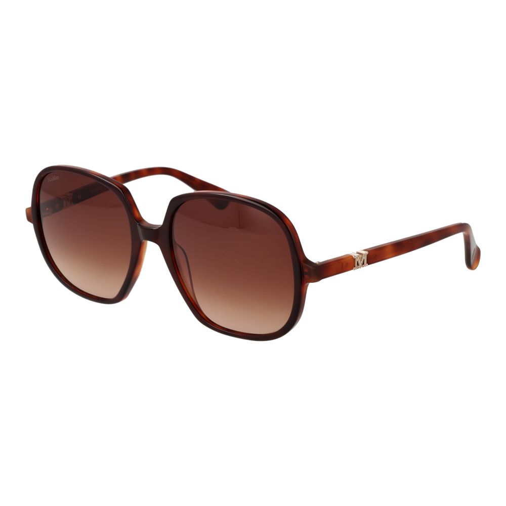 Max Mara Women’s Sunglasses – Brown Full-Rim Square Frame with Gradient Lenses, 58mm
