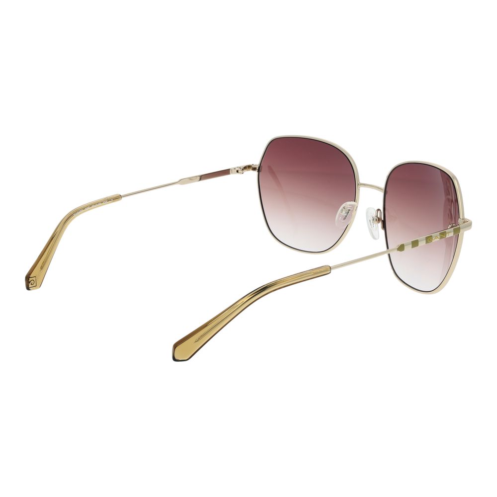 Gant Women’s Sunglasses – Gold Square Frame with Brown Gradient Lenses, 59mm