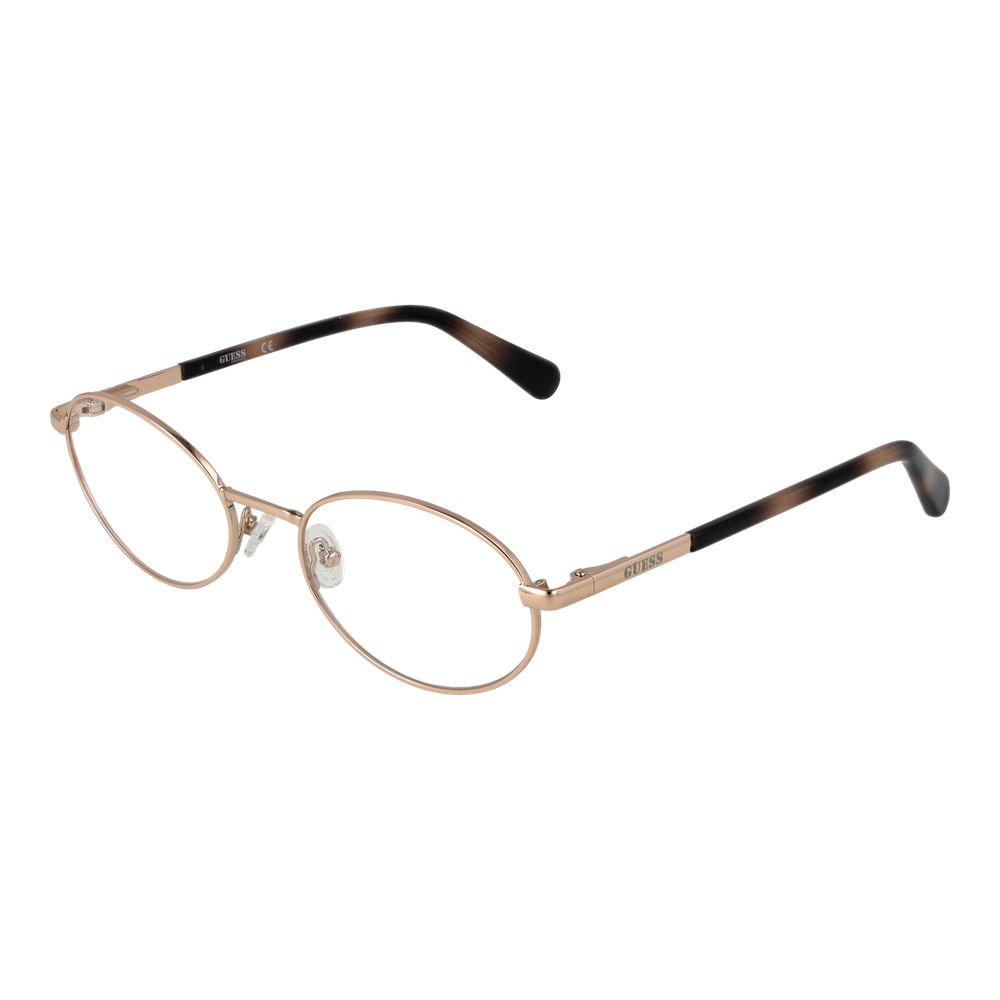 Guess Gold Unisex Optical Frames – Oval Full-Rim