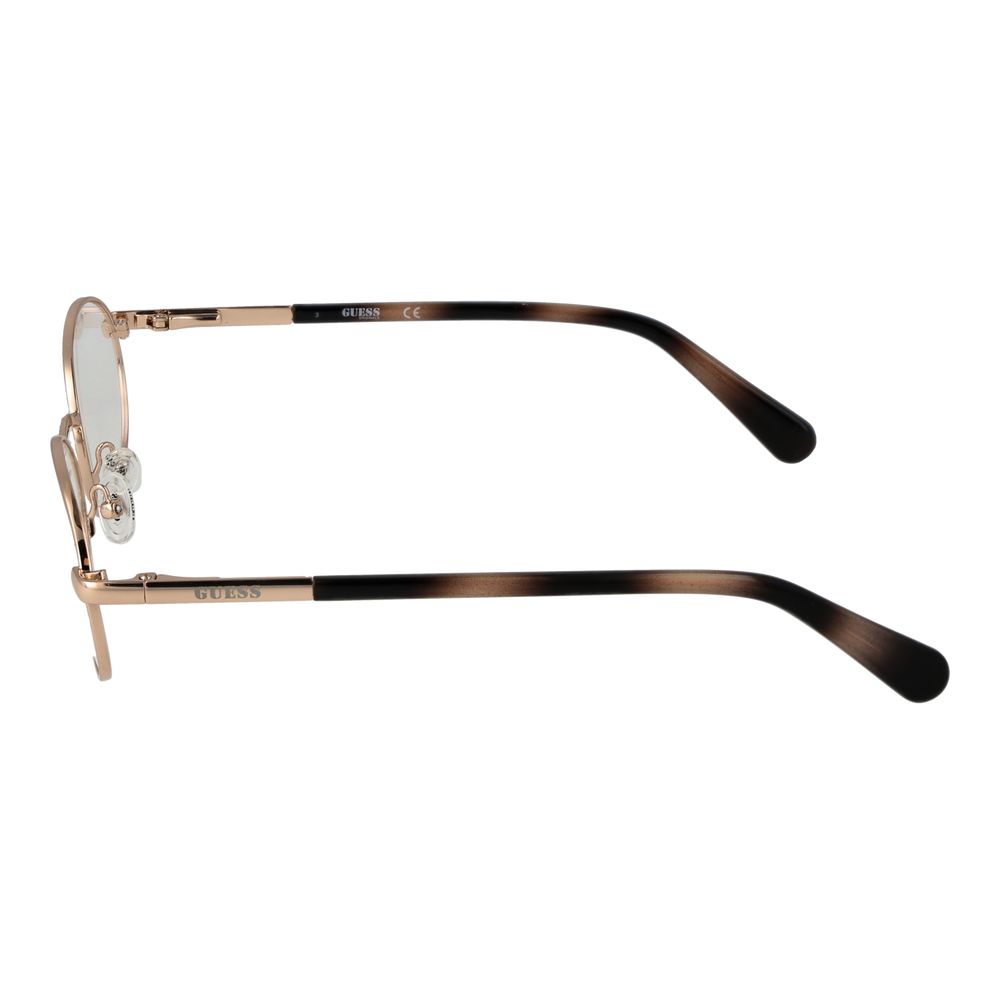 Guess Gold Unisex Optical Frames – Oval Full-Rim