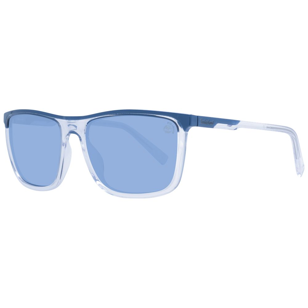 Timberland Men’s Sunglasses – Stylish White Square Frame with Blue Polarized Lenses, 59mm