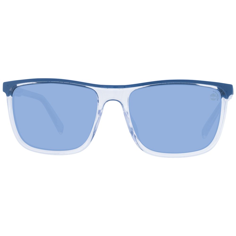 Timberland Men’s Sunglasses – Stylish White Square Frame with Blue Polarized Lenses, 59mm