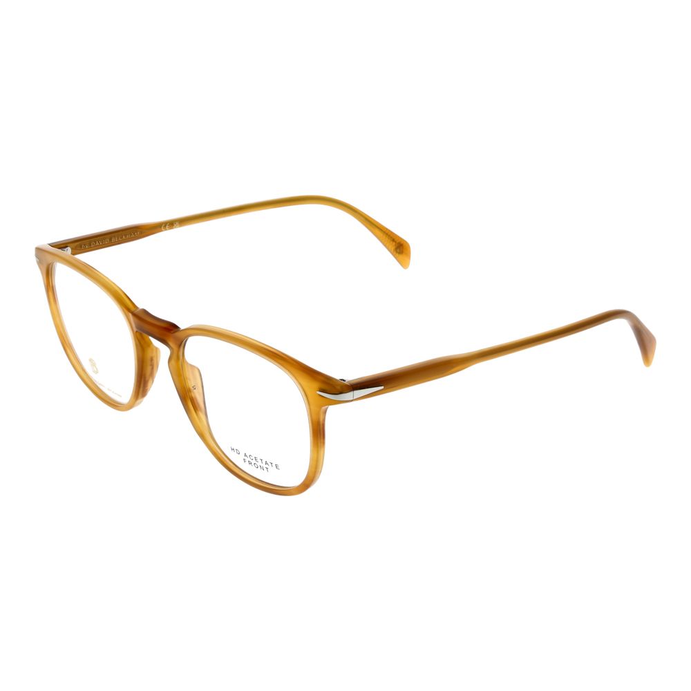 David Beckham Men's Brown Optical Frames – Round Demo Lens