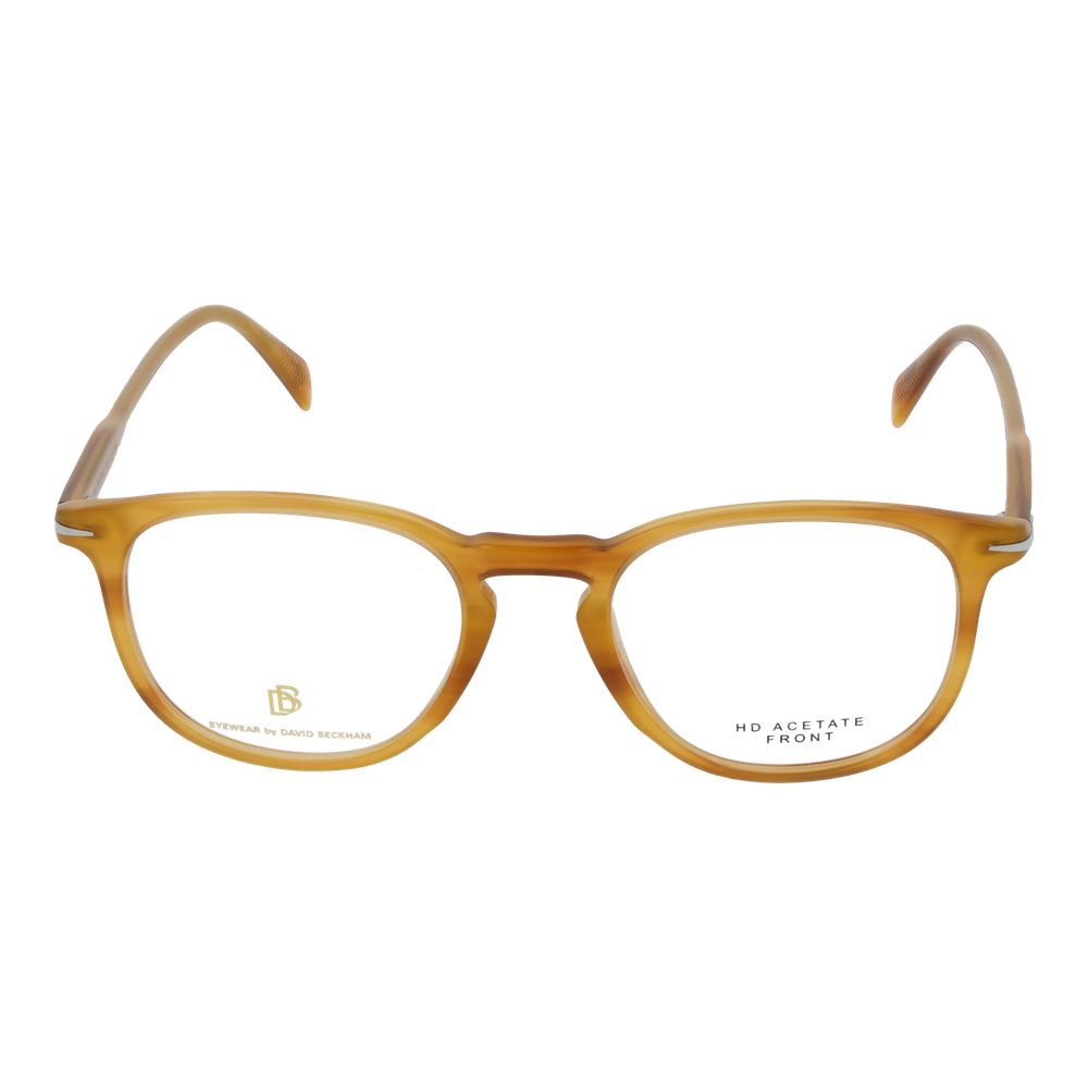 David Beckham Men's Brown Optical Frames – Round Demo Lens