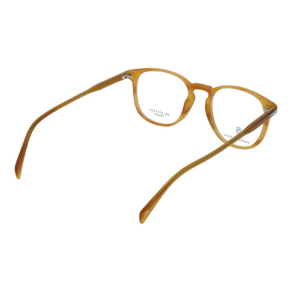 David Beckham Men's Brown Optical Frames – Round Demo Lens