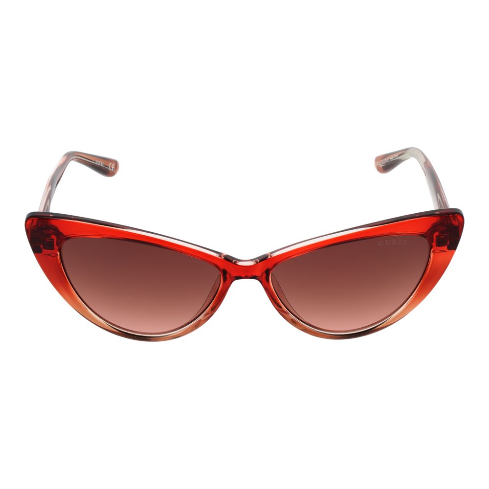 GUESS Women’s Sunglasses – Burgundy Cat Eye Frame with Red Gradient Lenses, 55mm