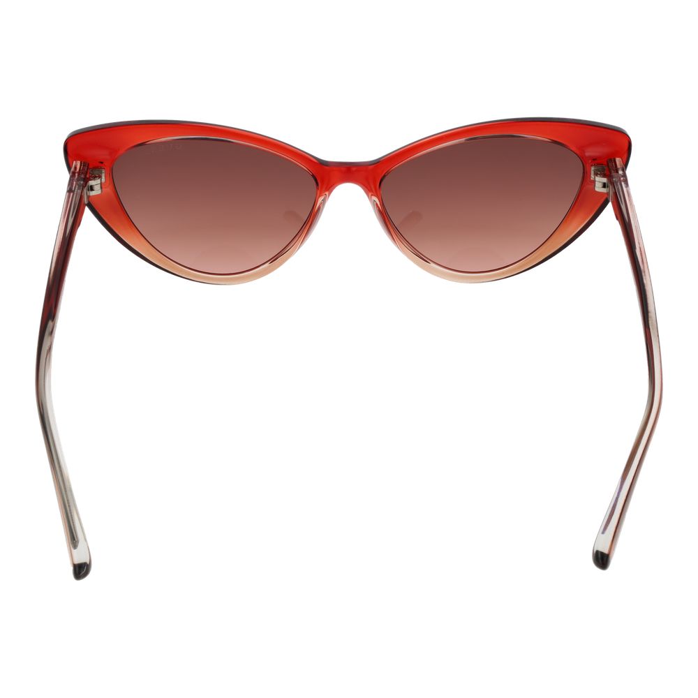 GUESS Women’s Sunglasses – Burgundy Cat Eye Frame with Red Gradient Lenses, 55mm