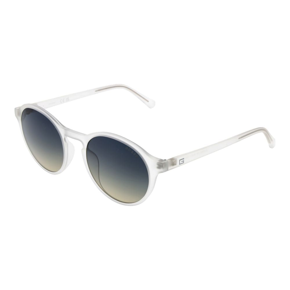 GUESS White Men Sunglasses - Bold Round Style with Gradient Green Lenses