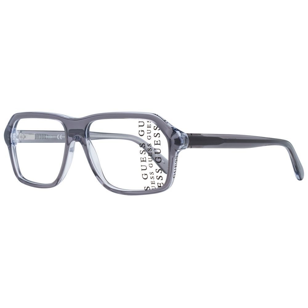 Guess Men’s Optical Frames – Grey Rectangle Full-Rim, 55mm