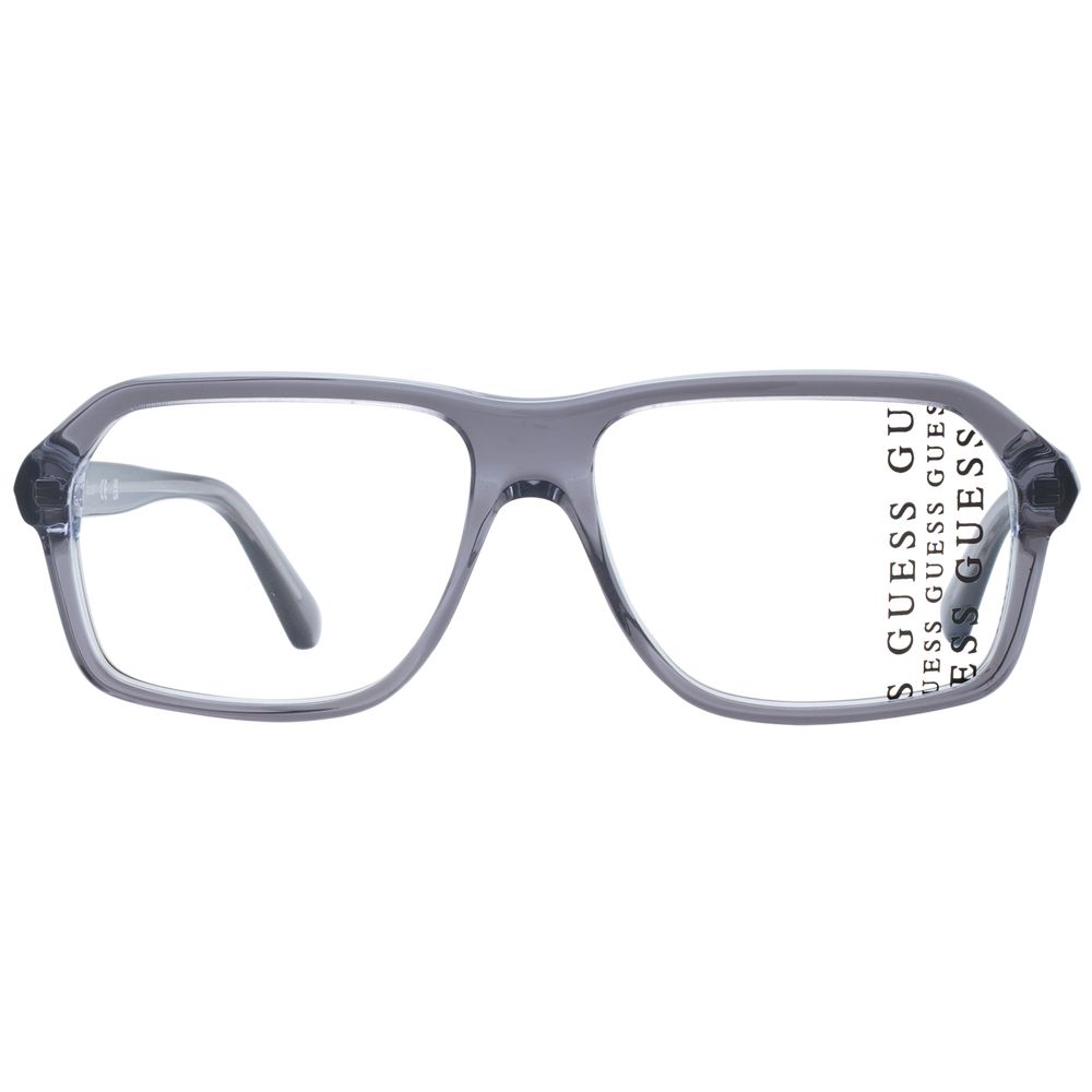 Guess Men’s Optical Frames – Grey Rectangle Full-Rim, 55mm