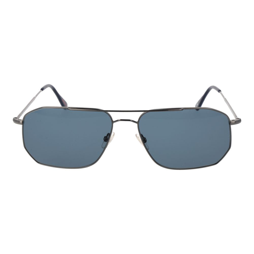 Andy Wolf Gray Unisex Sunglasses – Gunmetal Aviator Frame with Blue Mirrored Lenses, 60mm