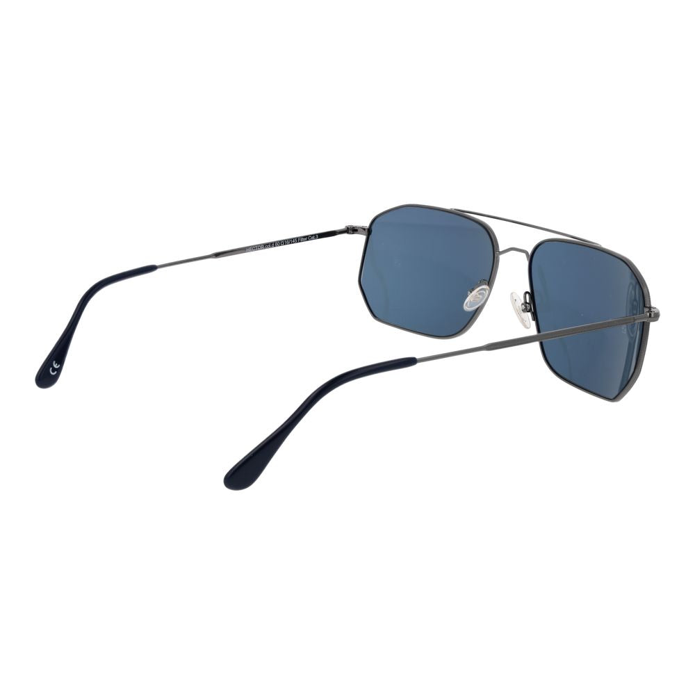 Andy Wolf Gray Unisex Sunglasses – Gunmetal Aviator Frame with Blue Mirrored Lenses, 60mm