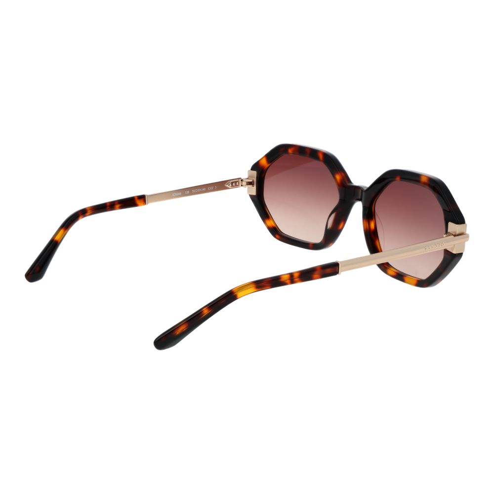 Sandro Brown Women’s Sunglasses – Chic Oval Frame with Brown Gradient Lenses, 55mm