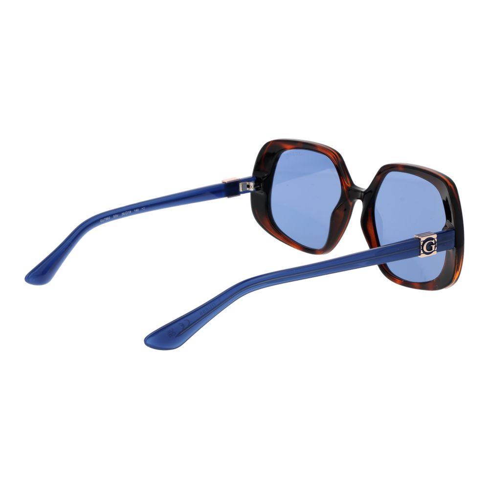 Guess Women’s Sunglasses – Brown Full-Rim Frame with Blue Lenses, 56mm