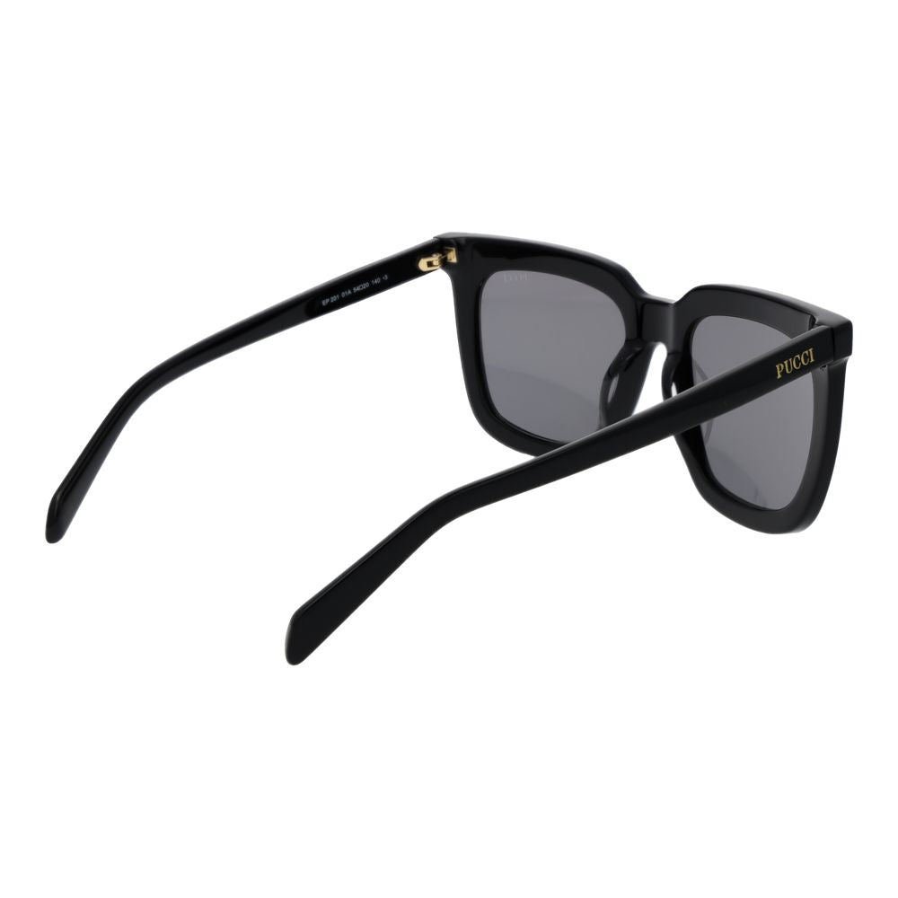 Emilio Pucci Women’s Sunglasses – Black Full-Rim Frame with Grey Lenses, 54mm