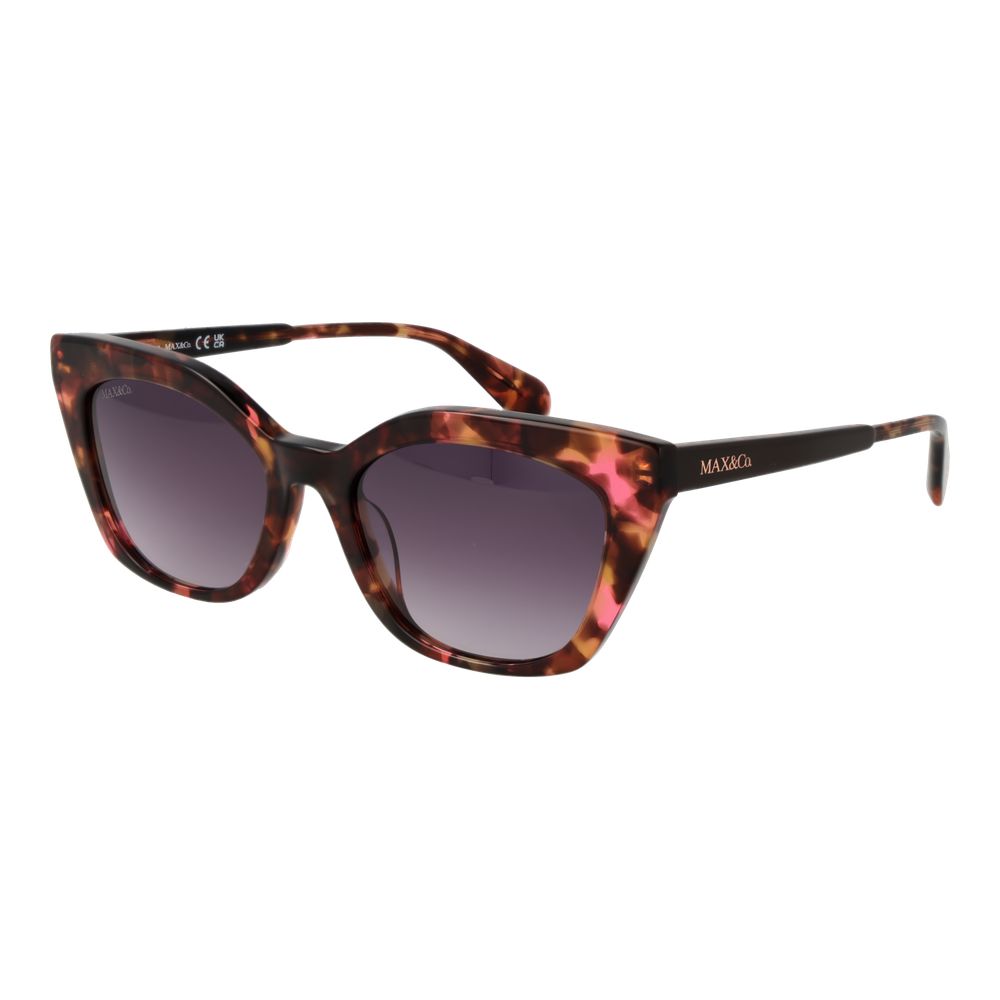 Max & Co Women’s Sunglasses – Multicolor Cat Eye Frame with Purple Gradient Lenses, 54mm