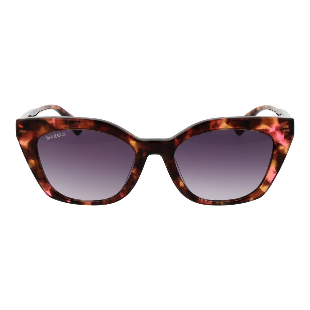 Max & Co Women’s Sunglasses – Multicolor Cat Eye Frame with Purple Gradient Lenses, 54mm